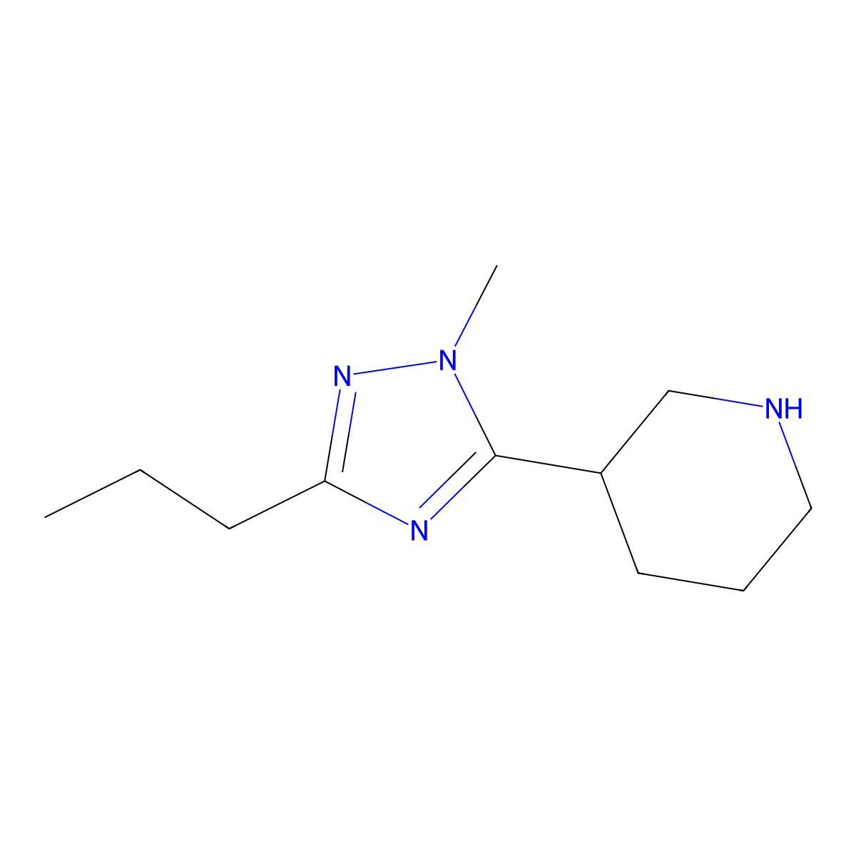 3-(1-Methyl-3-propyl-1h-1,2,4-triazol-5-yl)piperidine molecular structure, CAS 1339697-55-0