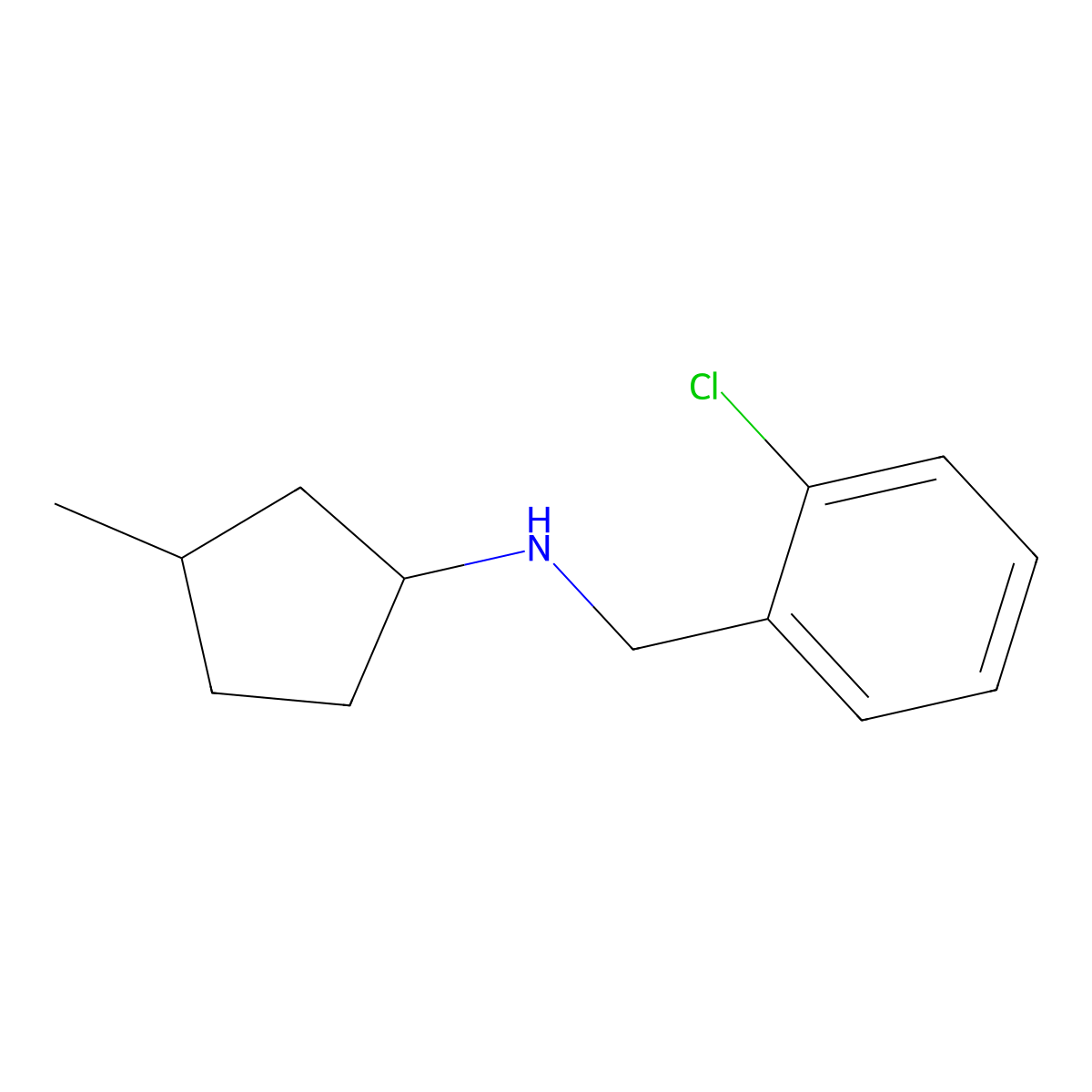 N-[(2-chlorophenyl)methyl]-3-methylcyclopentan-1-amine molecular structure, CAS 1339699-27-2