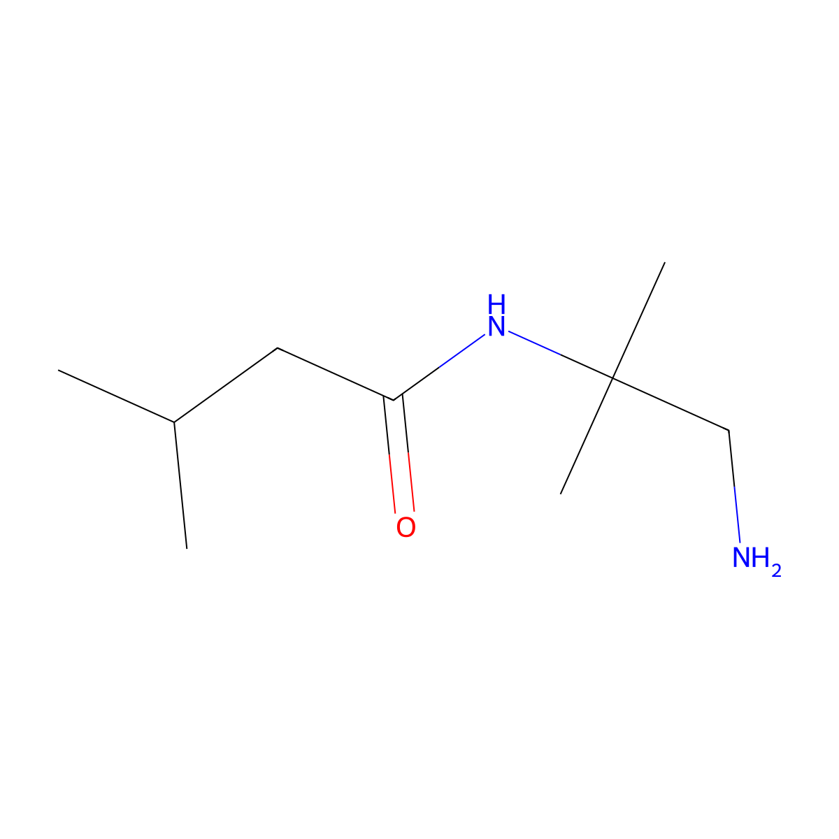 N-(1-amino-2-methylpropan-2-yl)-3-methylbutanamide molecular structure, CAS 1339699-73-8