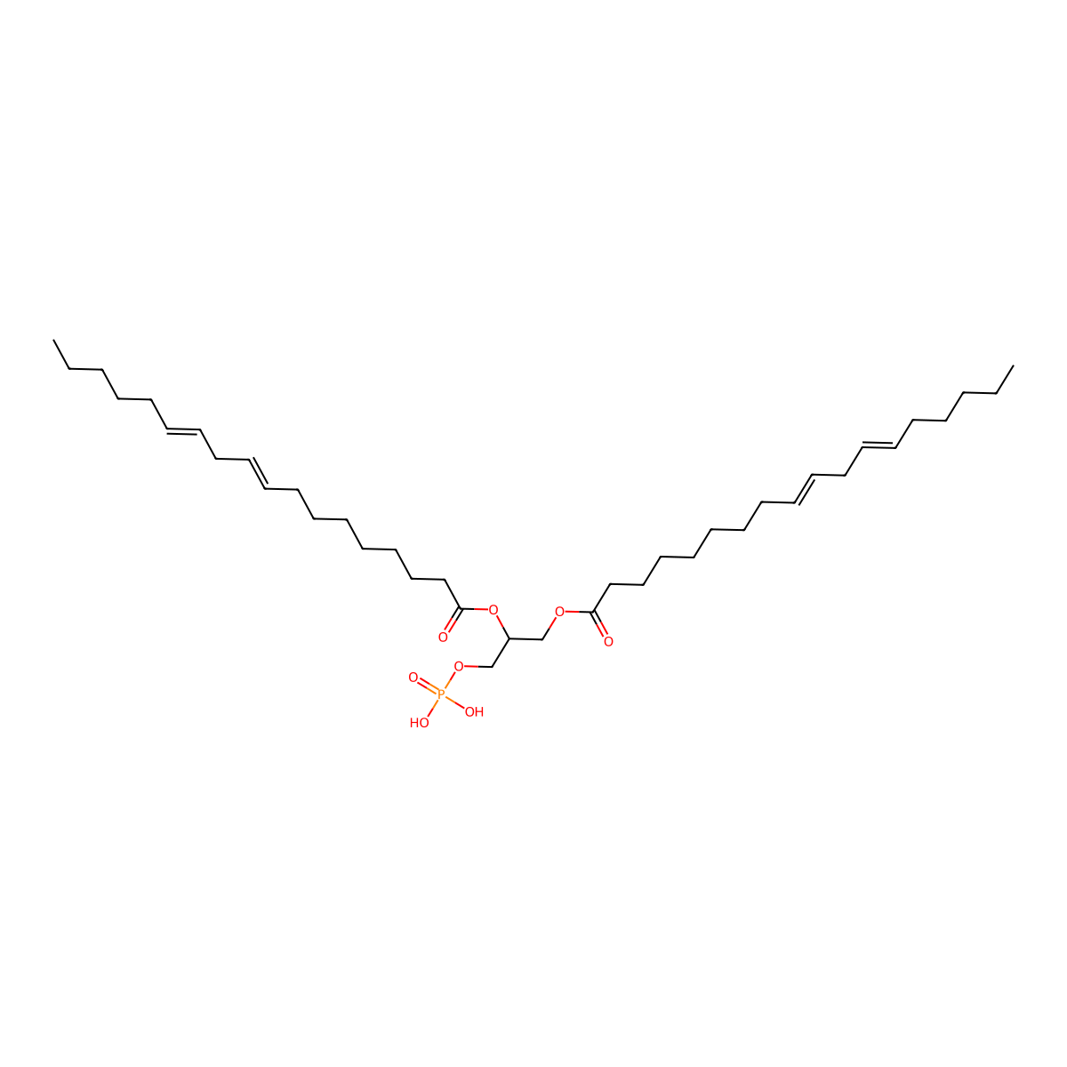 (2-Octadeca-9,12-dienoyloxy-3-phosphonooxypropyl) octadeca-9,12-dienoate molecular structure, CAS 13397-95-0