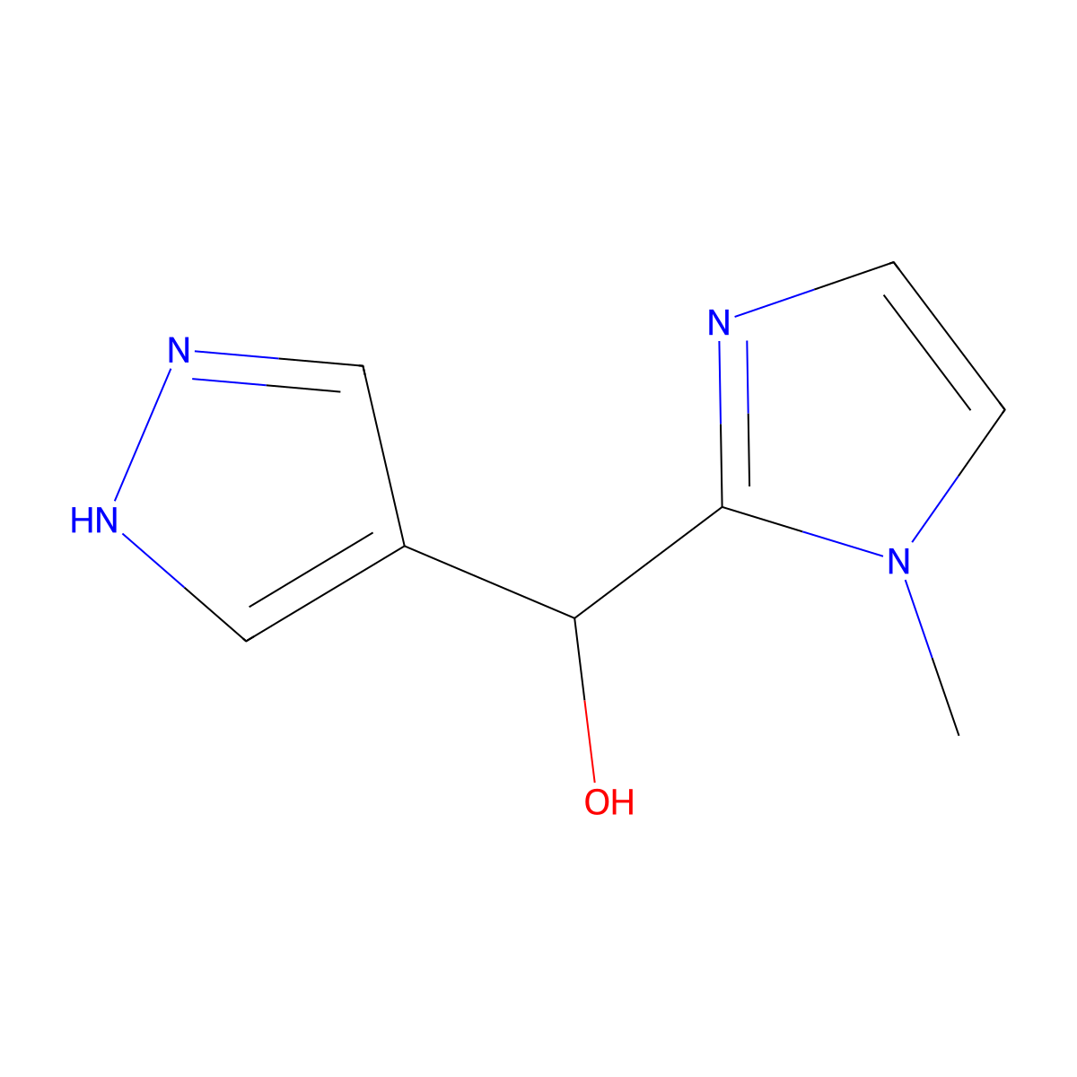 (1-Methyl-1H-imidazol-2-YL)(1H-pyrazol-4-YL)methanol molecular structure, CAS 1339701-82-4