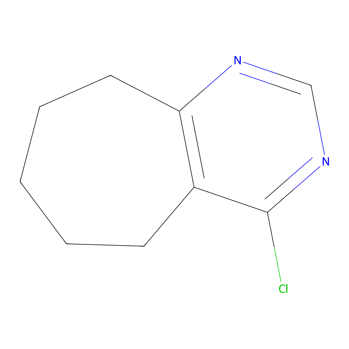 4-chloro-5H,6H,7H,8H,9H-cyclohepta[d]pyrimidine molecular structure, CAS 1339703-00-2