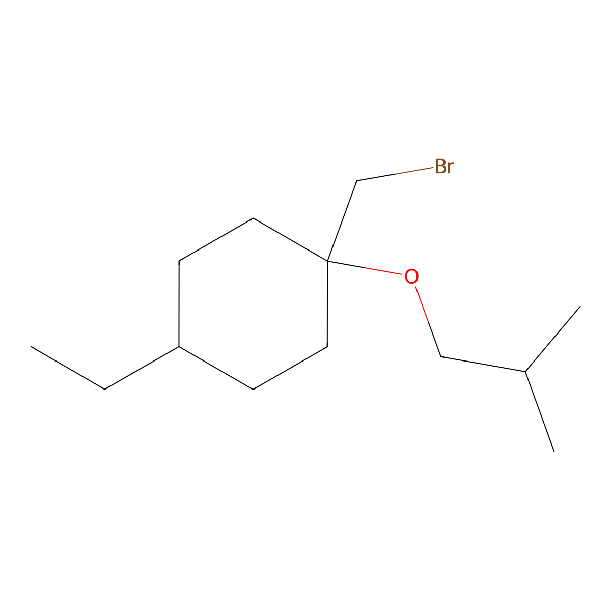 1-(Bromomethyl)-4-ethyl-1-isobutoxycyclohexane molecular structure, CAS 1339704-17-4