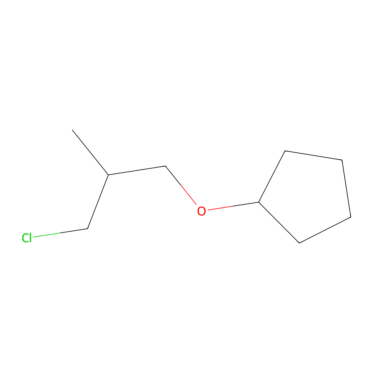 (3-Chloro-2-methylpropoxy)cyclopentane molecular structure, CAS 1339705-08-6