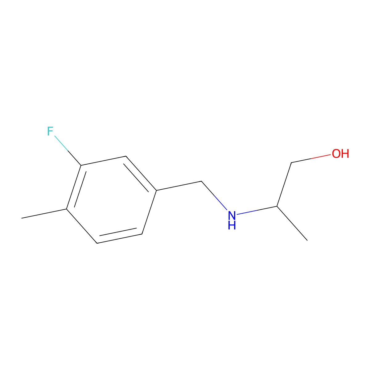 2-{[(3-Fluoro-4-methylphenyl)methyl]amino}propan-1-ol molecular structure, CAS 1339707-63-9