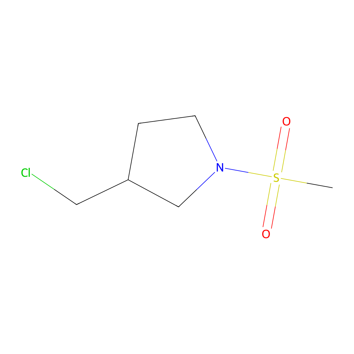 3-(Chloromethyl)-1-methanesulfonylpyrrolidine molecular structure, CAS 1339708-90-5