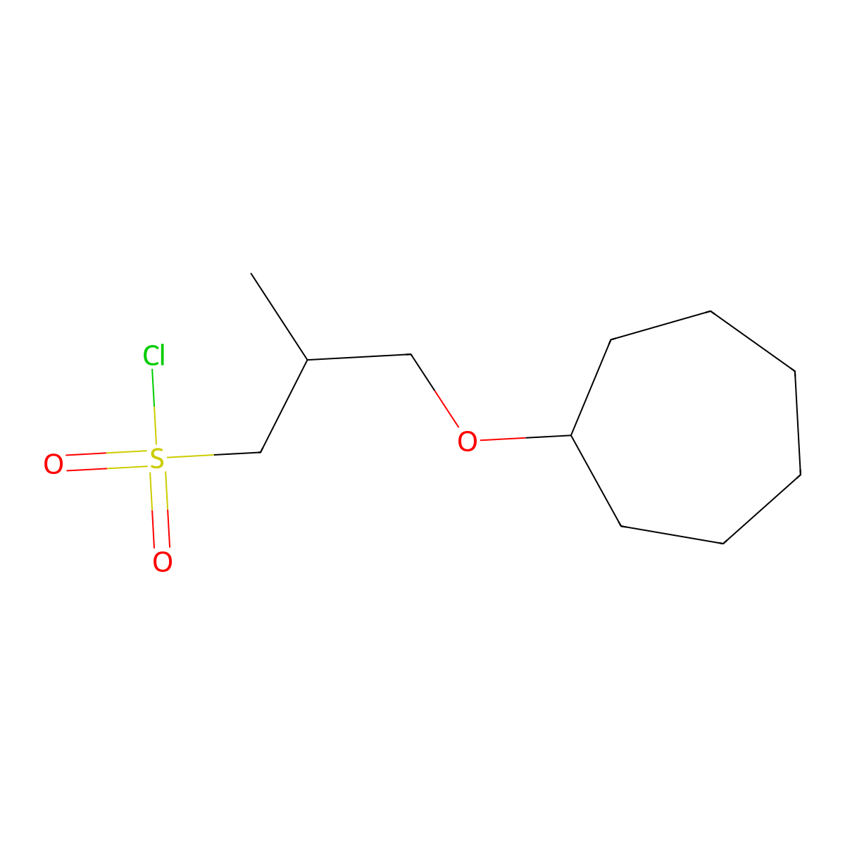 3-(Cycloheptyloxy)-2-methylpropane-1-sulfonyl chloride molecular structure, CAS 1339709-20-4