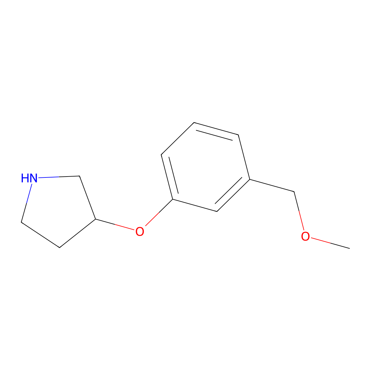 3-(3-(Methoxymethyl)phenoxy)pyrrolidine molecular structure, CAS 1339711-77-1