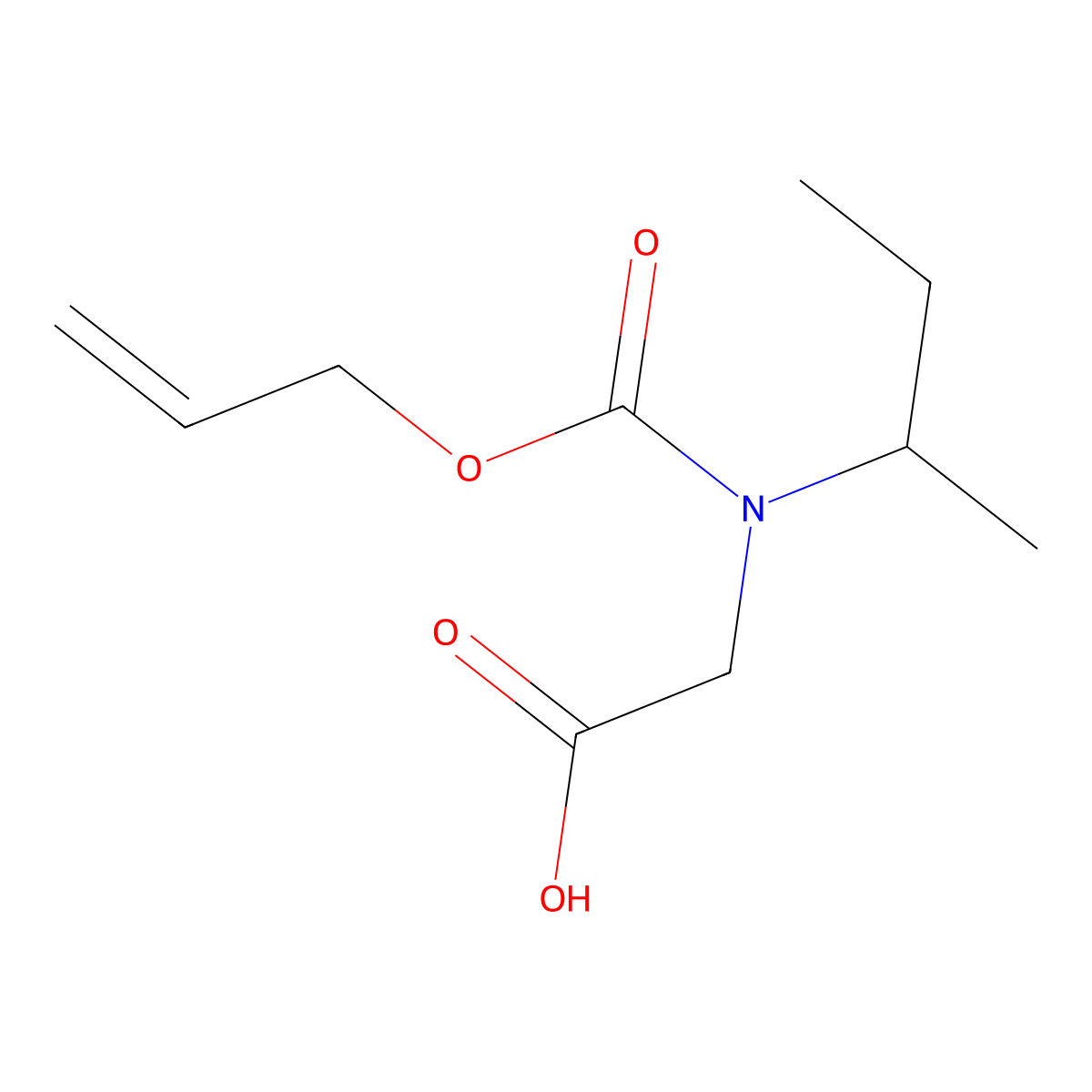 2-[(Butan-2-yl)[(prop-2-en-1-yloxy)carbonyl]amino]acetic acid molecular structure, CAS 1339712-57-0