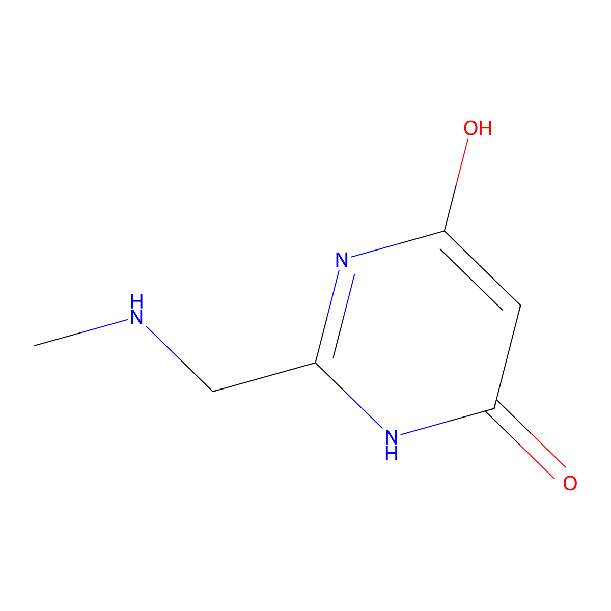 6-Hydroxy-2-[(methylamino)methyl]-3,4-dihydropyrimidin-4-one molecular structure, CAS 1339712-83-2