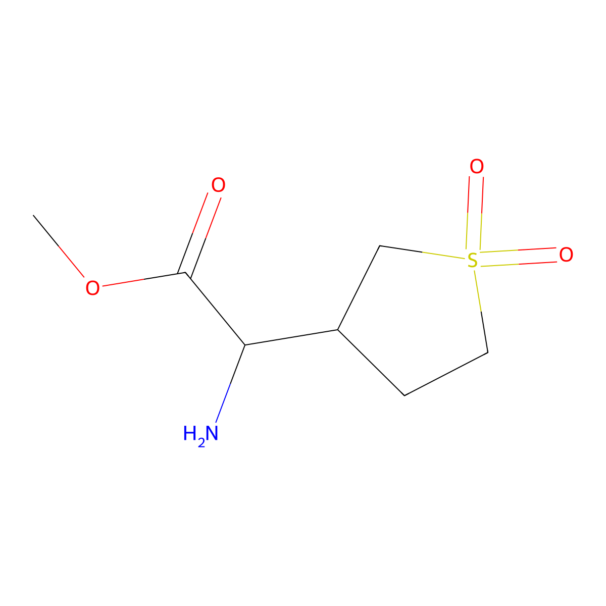 Methyl 2-amino-2-(1,1-dioxo-1lambda6-thiolan-3-yl)acetate molecular structure, CAS 1339714-25-8