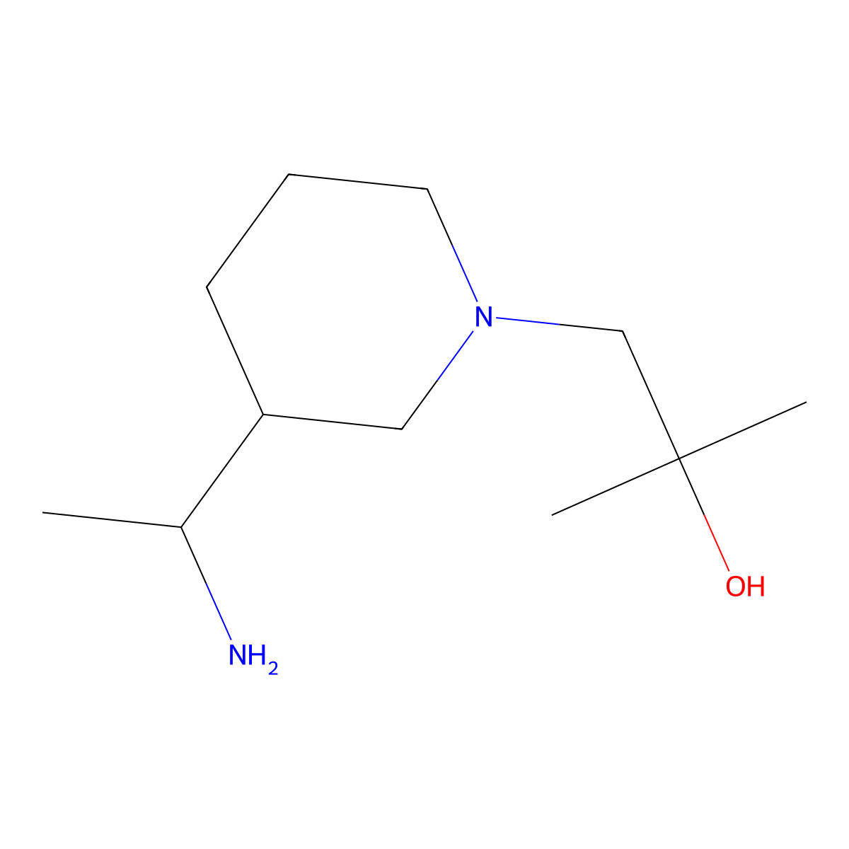 1-[3-(1-Aminoethyl)piperidin-1-yl]-2-methylpropan-2-ol molecular structure, CAS 1339715-91-1