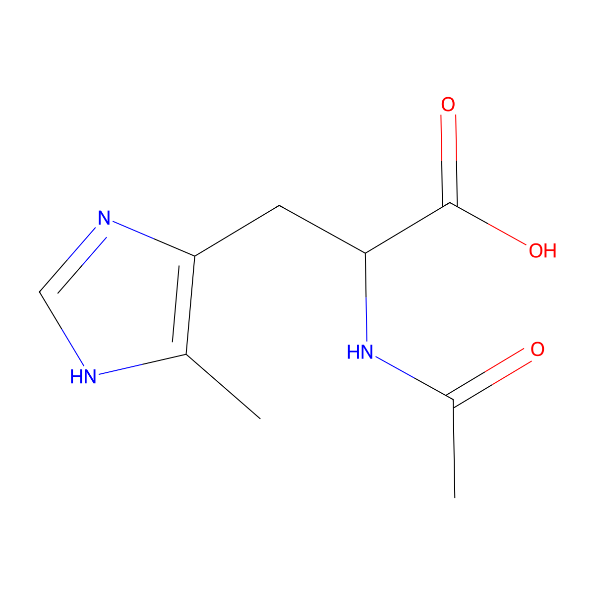 2-acetamido-3-(4-methyl-1H-imidazol-5-yl)propanoic acid molecular structure, CAS 1339717-50-8