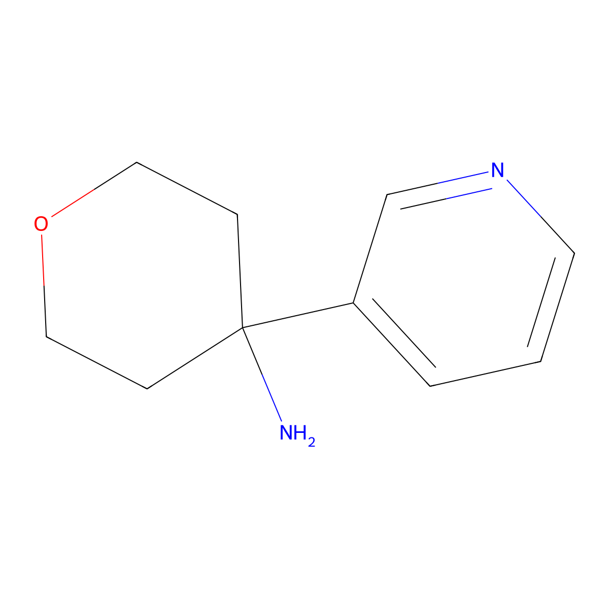 4-(Pyridin-3-YL)tetrahydro-2H-pyran-4-amine molecular structure, CAS 1339717-76-8