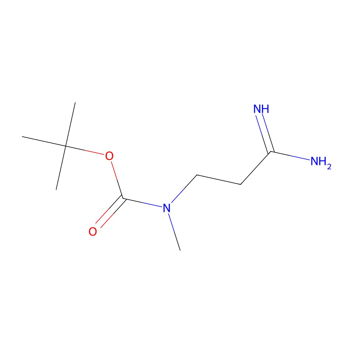 tert-Butyl N-(2-carbamimidoylethyl)-N-methylcarbamate molecular structure, CAS 1339718-12-5