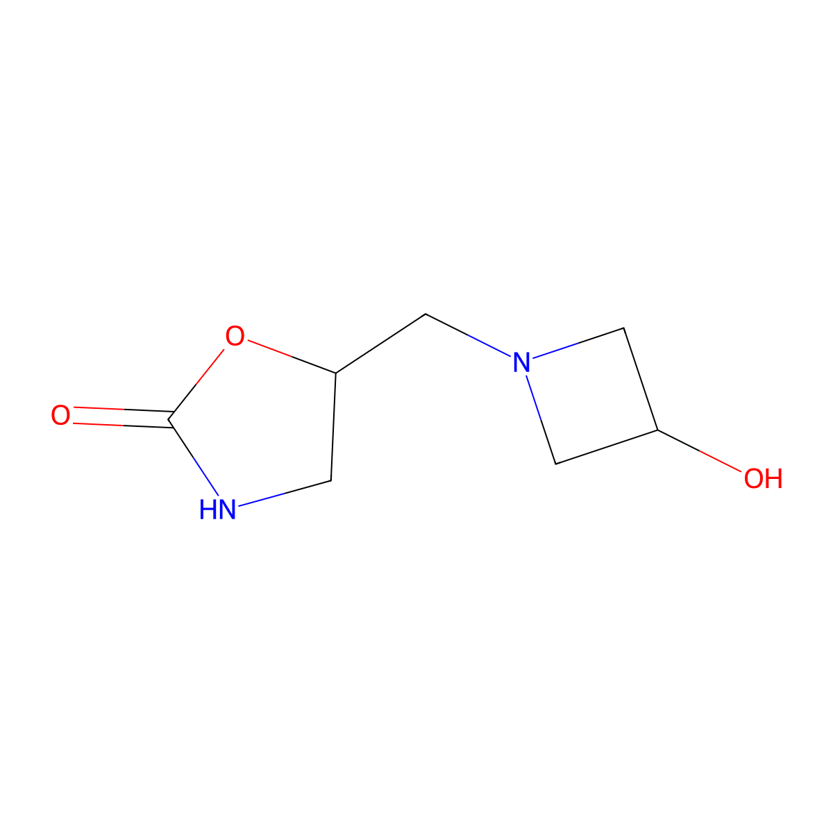 5-[(3-Hydroxyazetidin-1-yl)methyl]-1,3-oxazolidin-2-one molecular structure, CAS 1339719-14-0