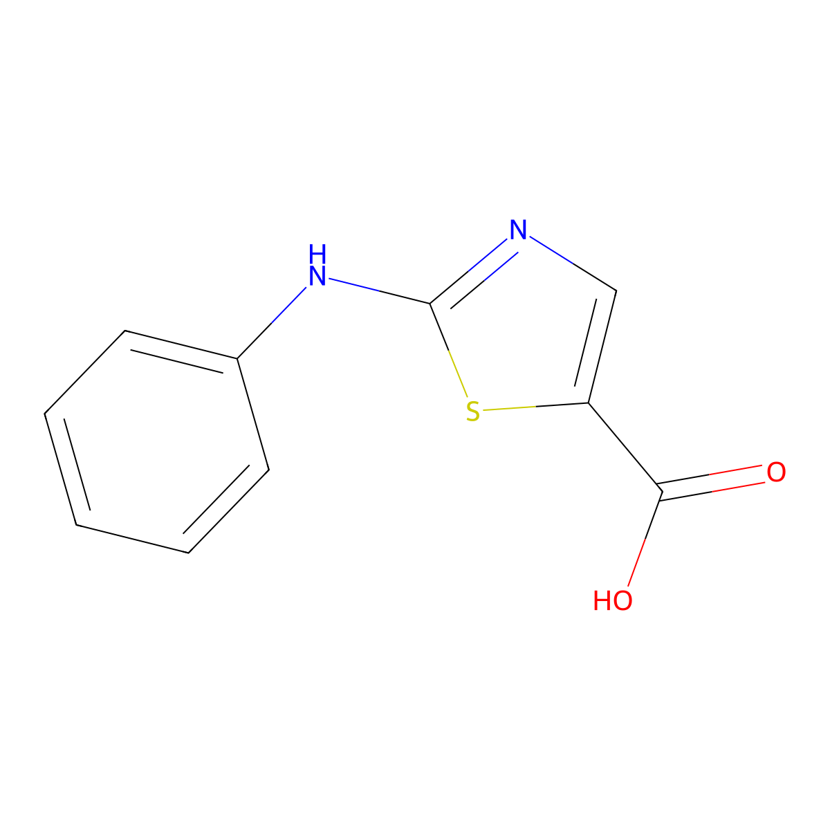 2-(Phenylamino)-1,3-thiazole-5-carboxylic acid molecular structure, CAS 133972-63-1