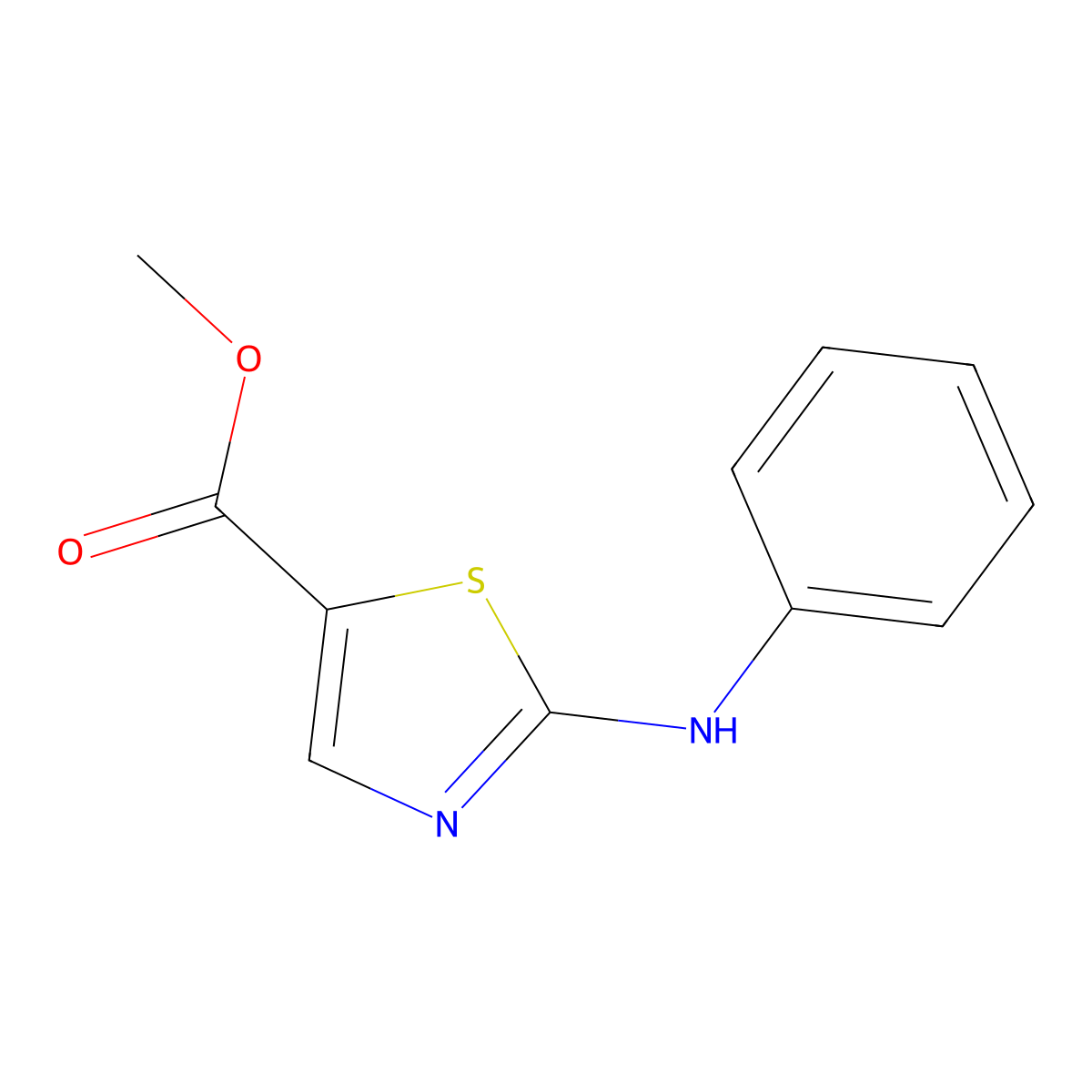 Methyl 2-(phenylamino)-5-thiazolecarboxylate molecular structure, CAS 133972-64-2