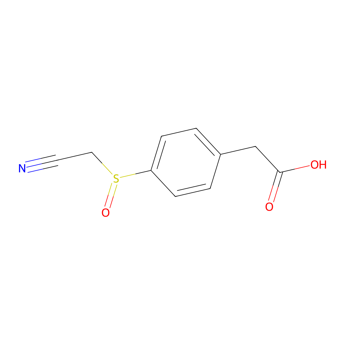 2-[4-(Cyanomethanesulfinyl)phenyl]acetic acid molecular structure, CAS 1339720-45-4