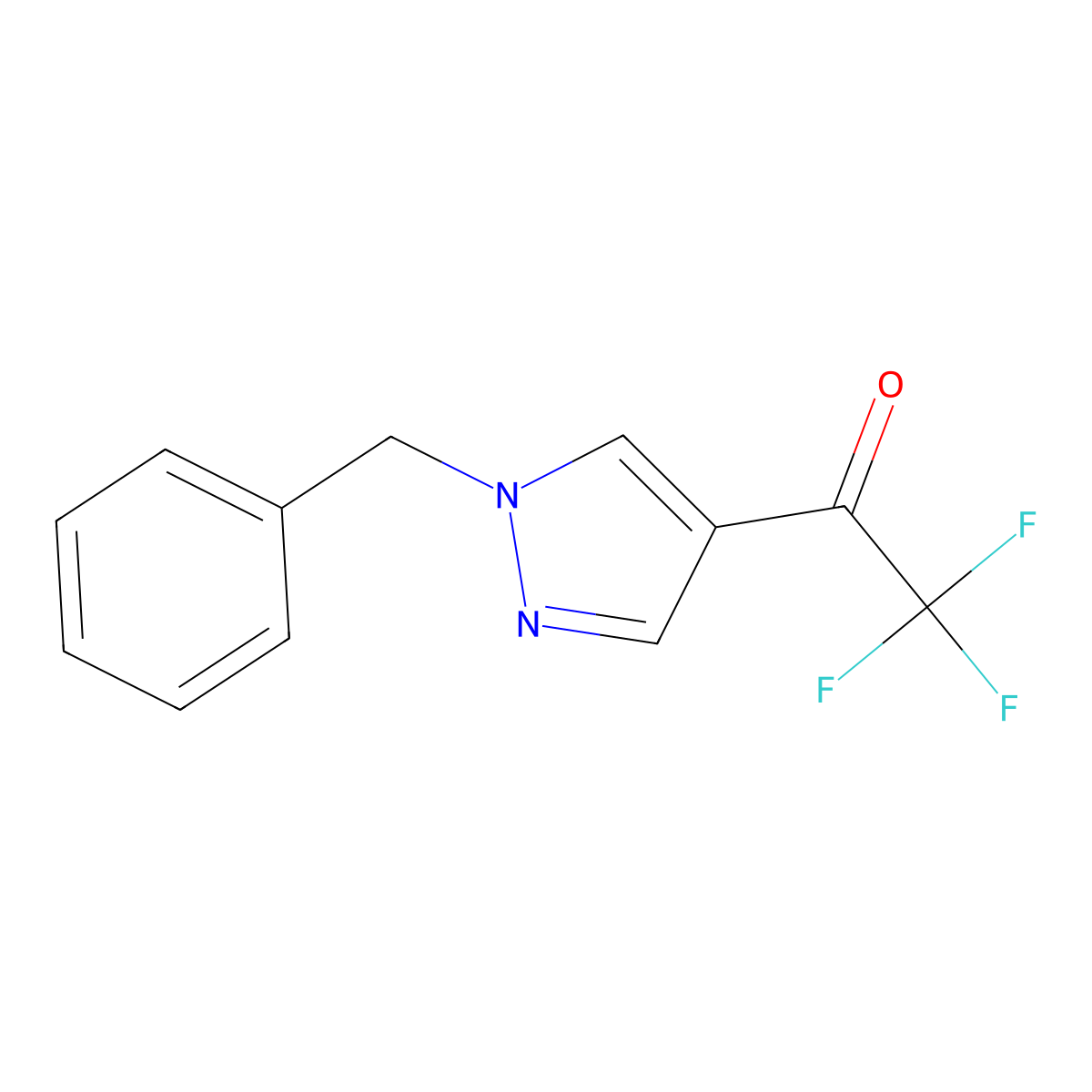 1-(1-benzyl-1H-pyrazol-4-yl)-2,2,2-trifluoroethan-1-one molecular structure, CAS 1339721-29-7