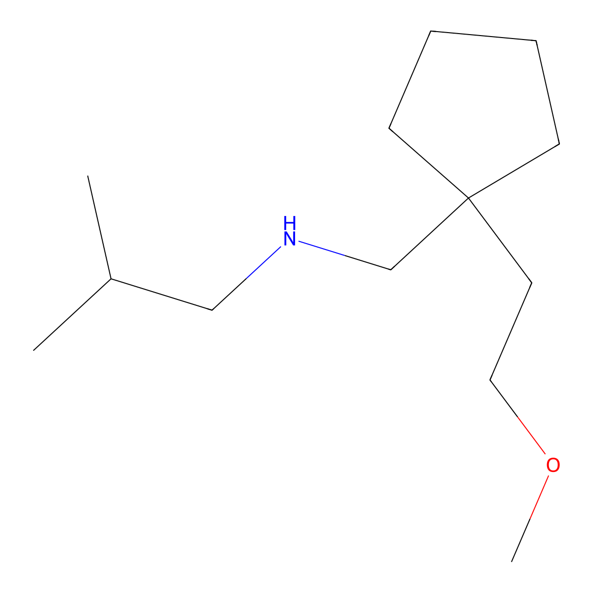 {[1-(2-Methoxyethyl)cyclopentyl]methyl}(2-methylpropyl)amine molecular structure, CAS 1339723-80-6