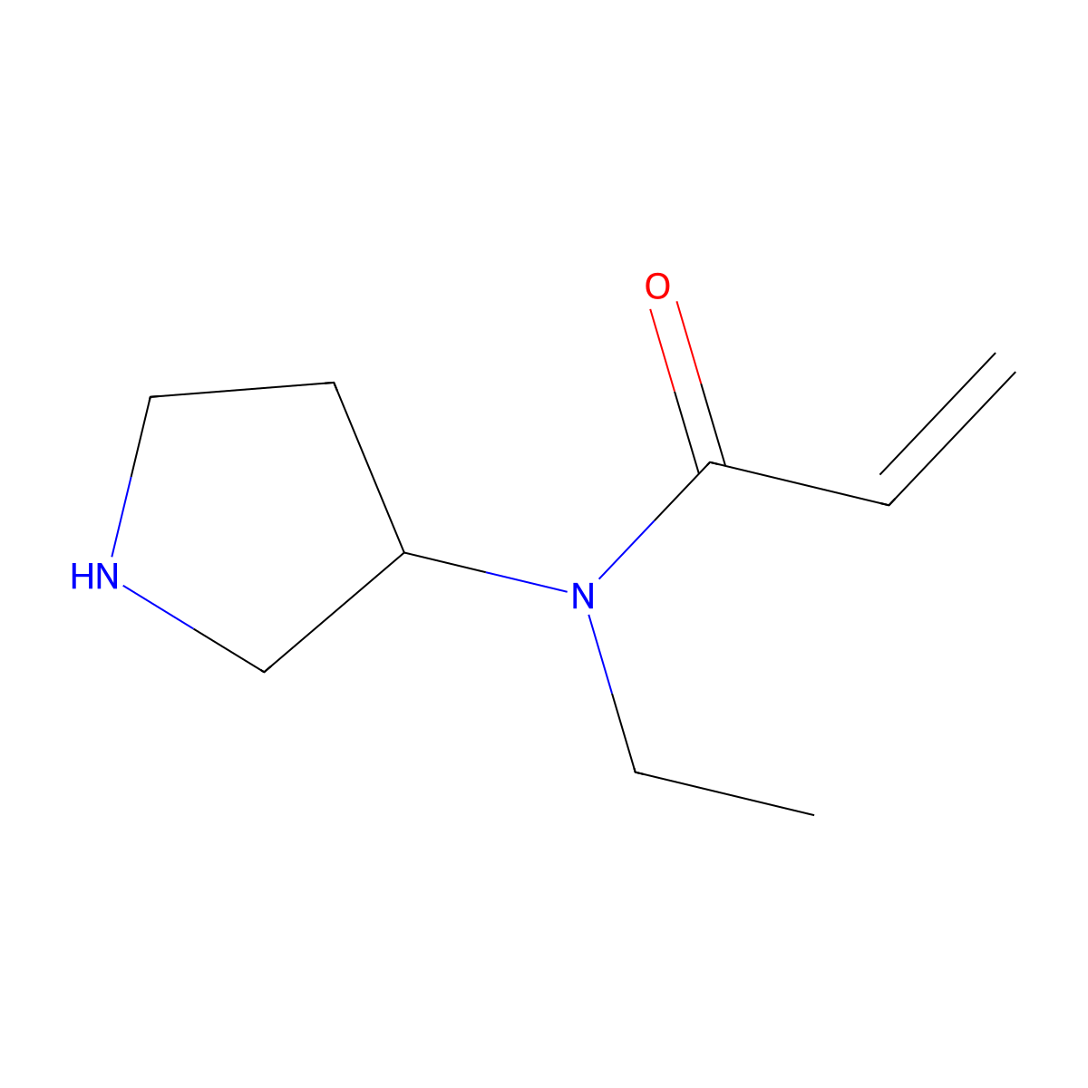 n-Ethyl-N-(pyrrolidin-3-yl)acrylamide molecular structure, CAS 1339725-74-4