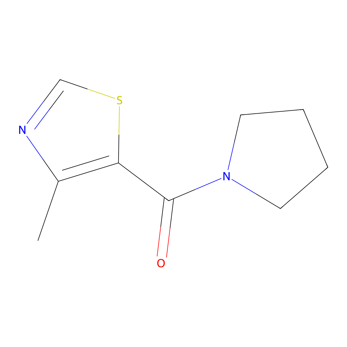 4-Methyl-5-(pyrrolidine-1-carbonyl)-1,3-thiazole molecular structure, CAS 1339726-79-2