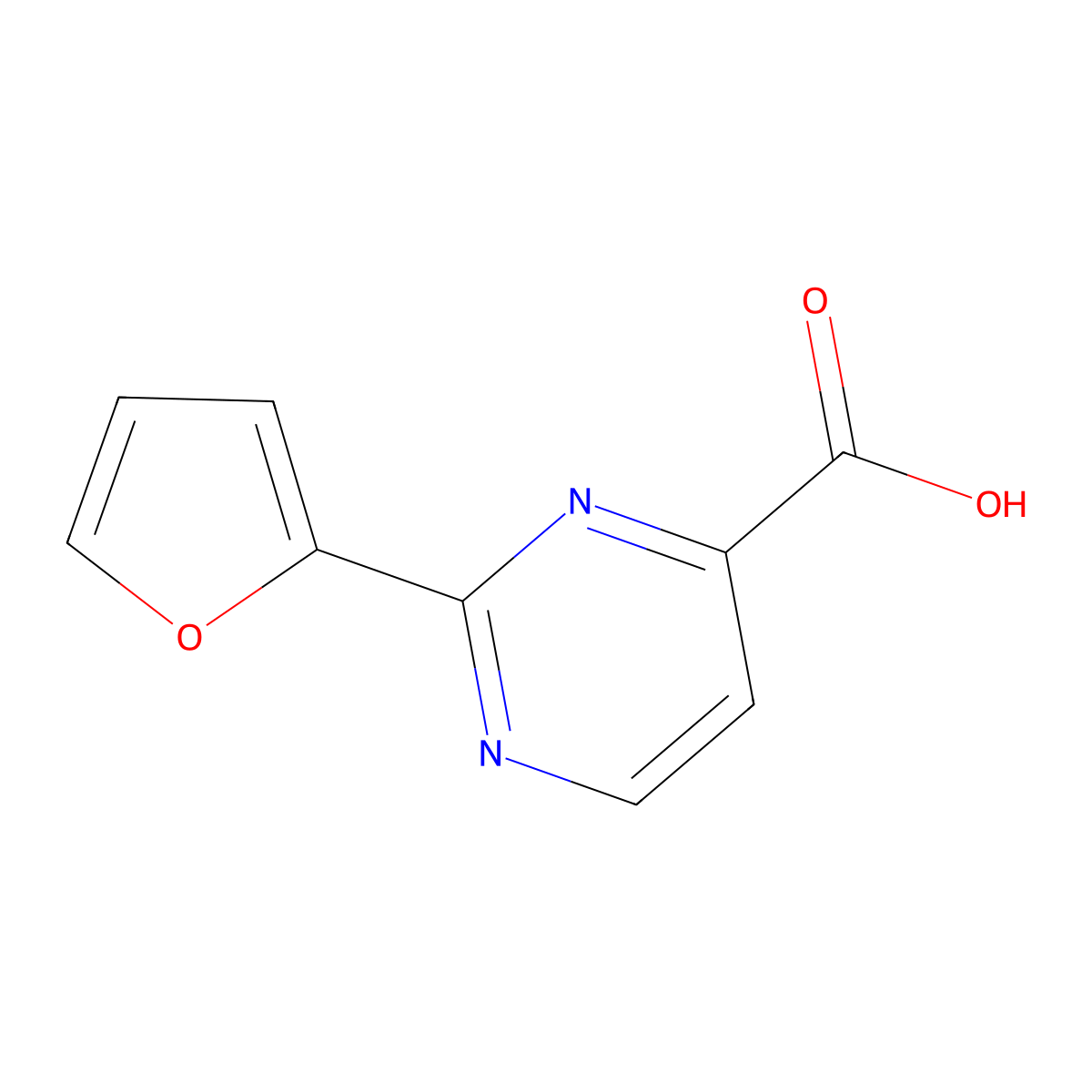 2-(Furan-2-yl)pyrimidine-4-carboxylic acid molecular structure, CAS 1339727-02-4