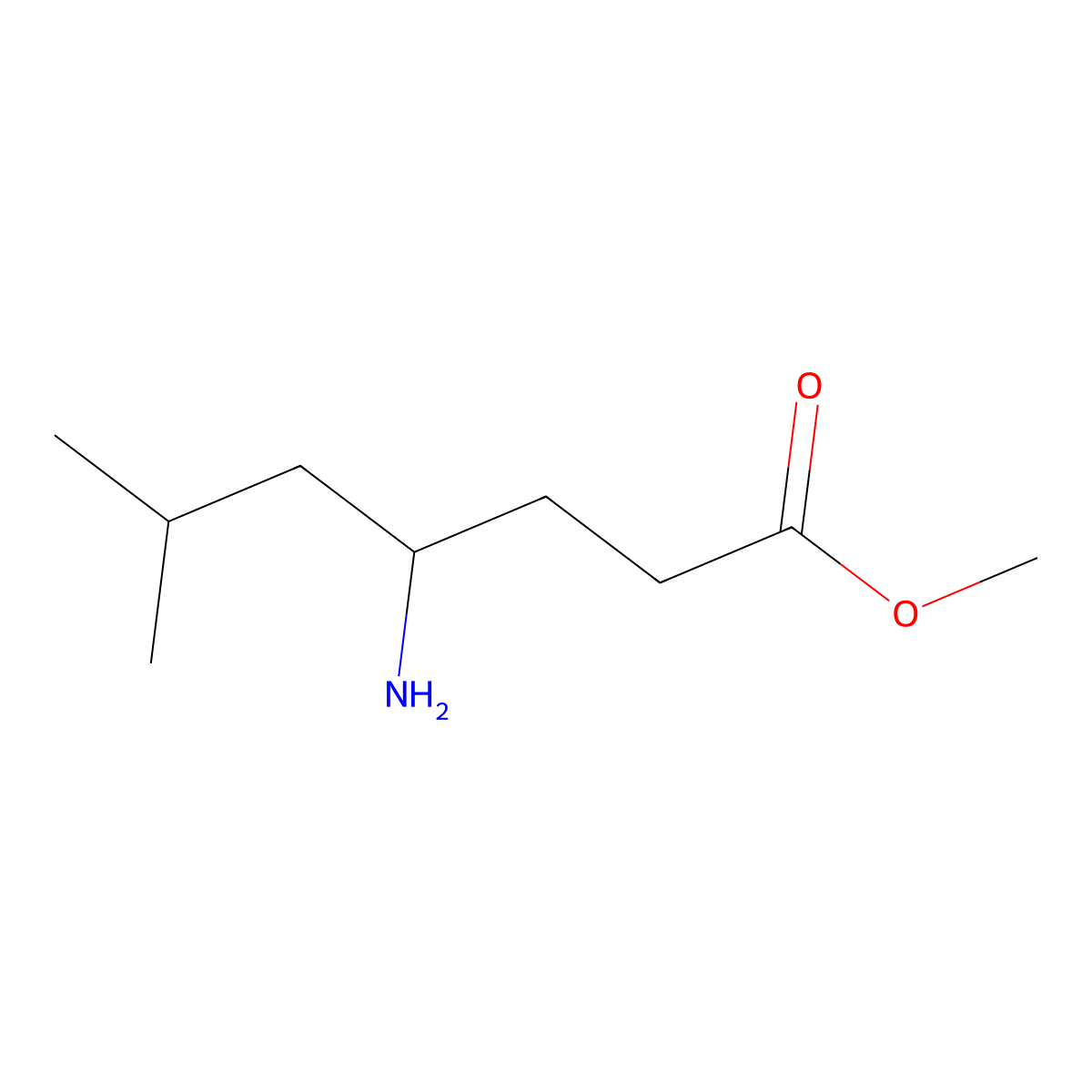 Methyl 4-amino-6-methylheptanoate molecular structure, CAS 1339727-62-6