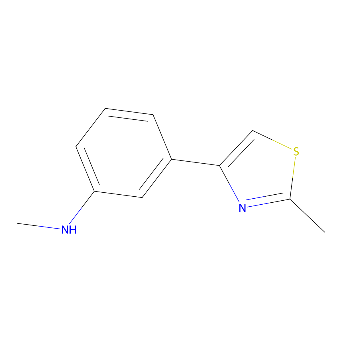 n-Methyl-3-(2-methylthiazol-4-yl)aniline molecular structure, CAS 1339729-30-4