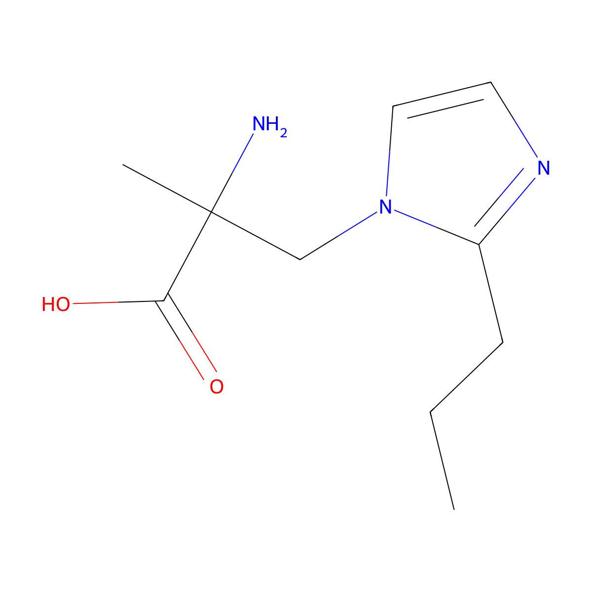 2-Amino-2-methyl-3-(2-propyl-1h-imidazol-1-yl)propanoic acid molecular structure, CAS 1339729-98-4
