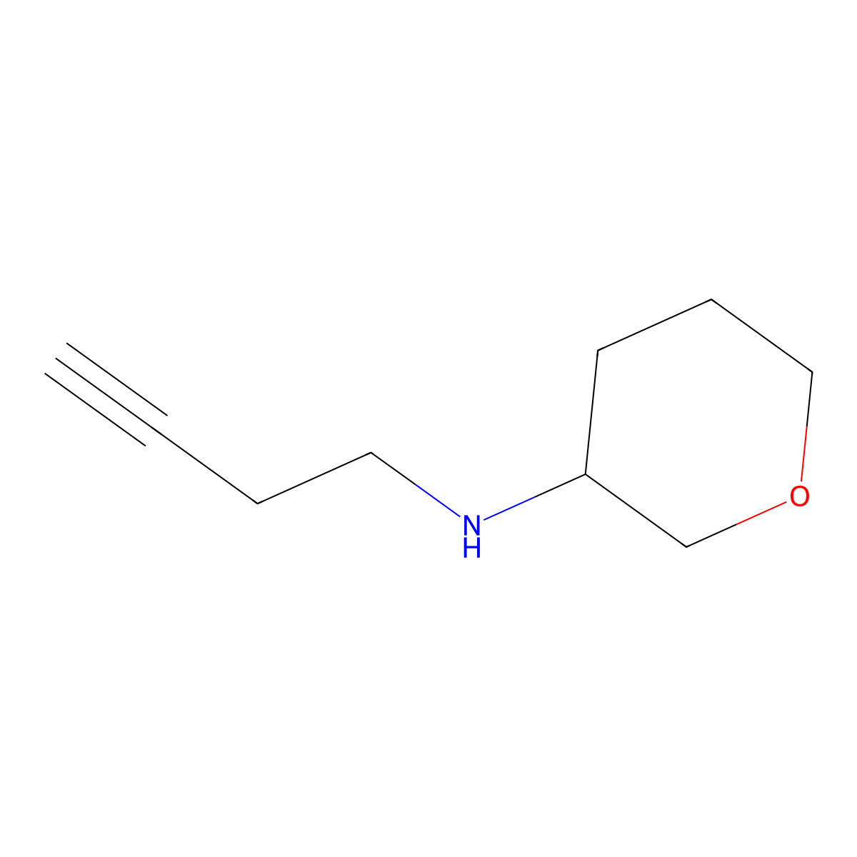 N-(But-3-YN-1-YL)oxan-3-amine molecular structure, CAS 1339731-62-2