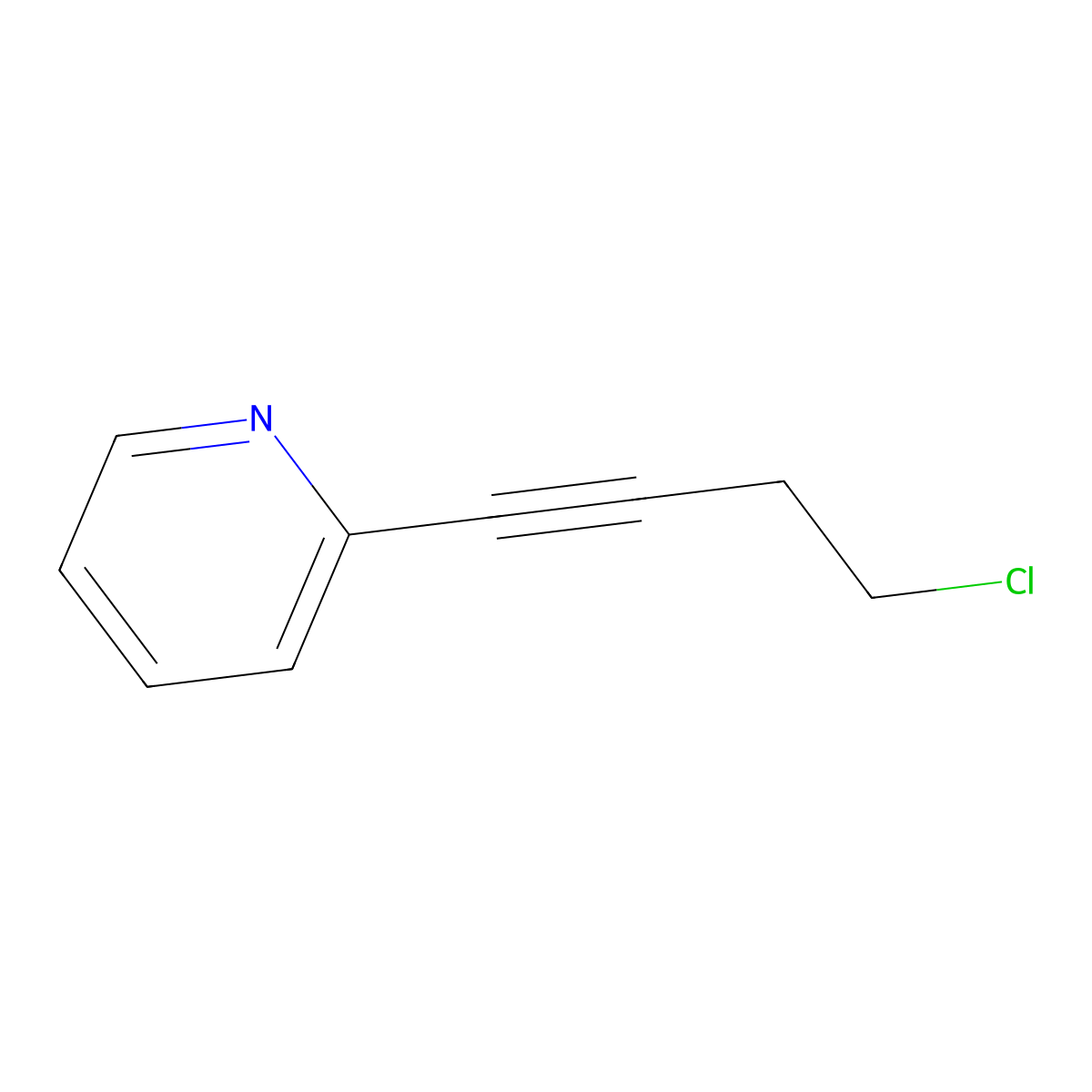 2-(4-Chlorobut-1-yn-1-yl)pyridine molecular structure, CAS 1339733-13-9