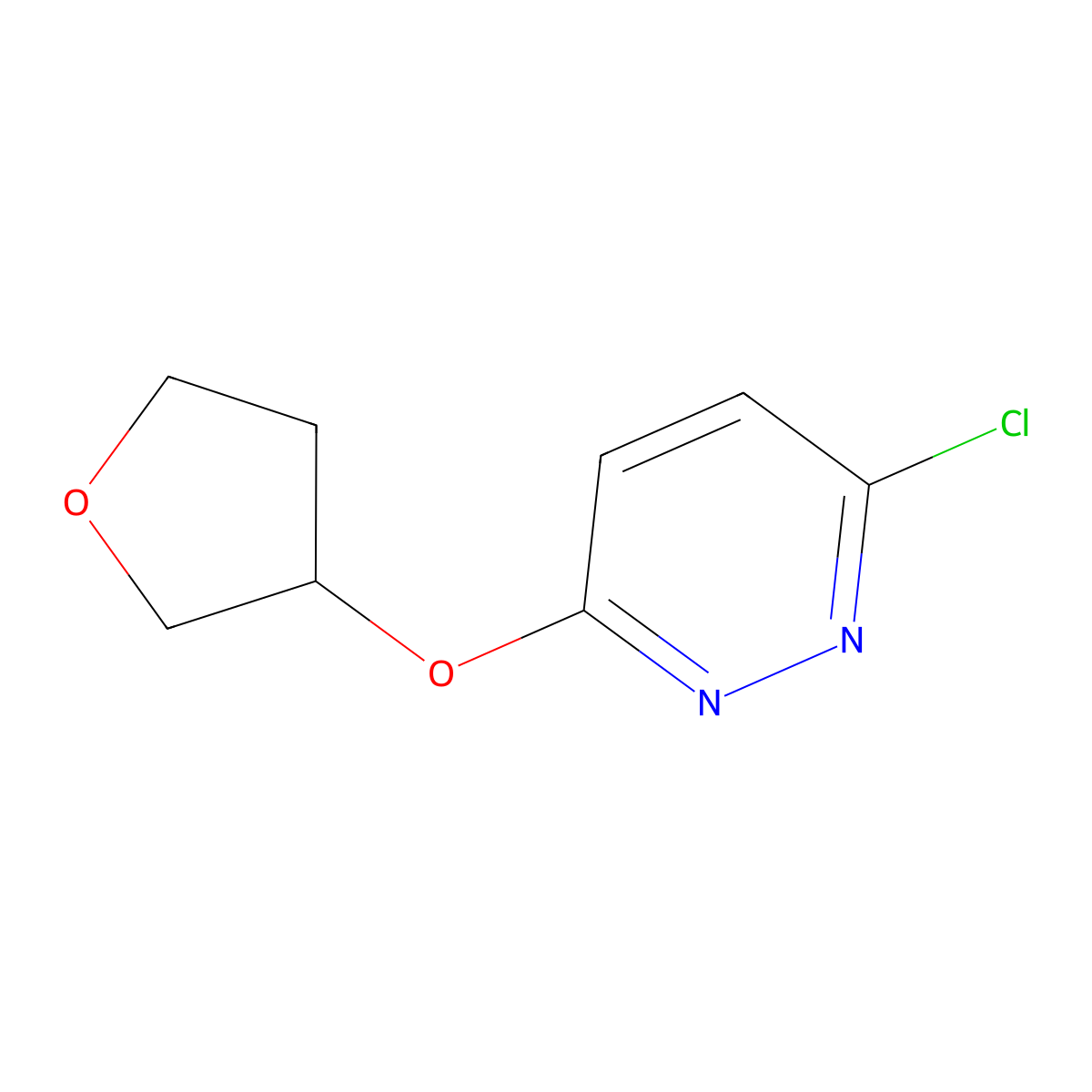 3-Chloro-6-(oxolan-3-yloxy)pyridazine molecular structure, CAS 1339733-31-1
