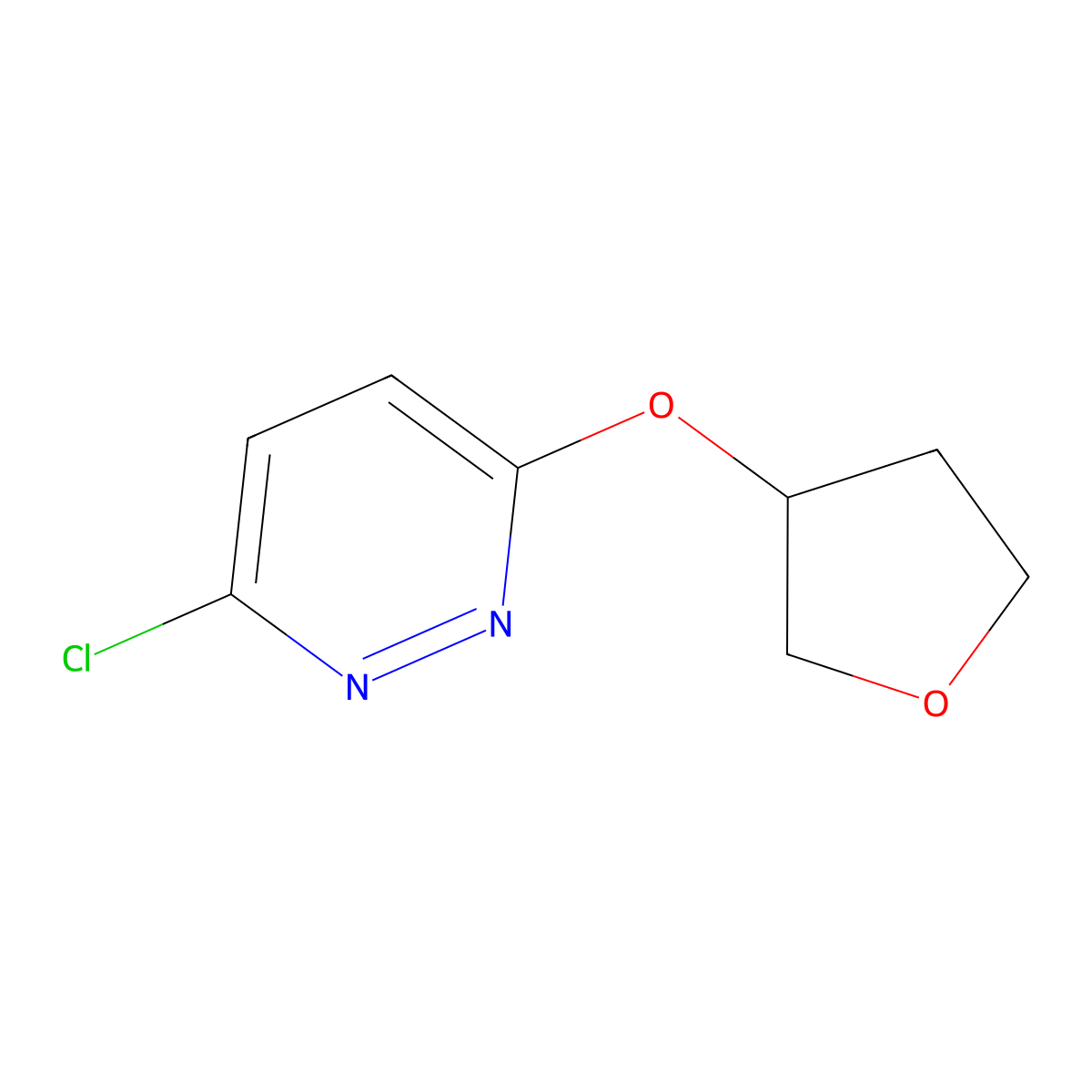 3-Chloro-6-(oxolan-3-yloxy)pyridazine molecular structure, CAS 1339733-31-1