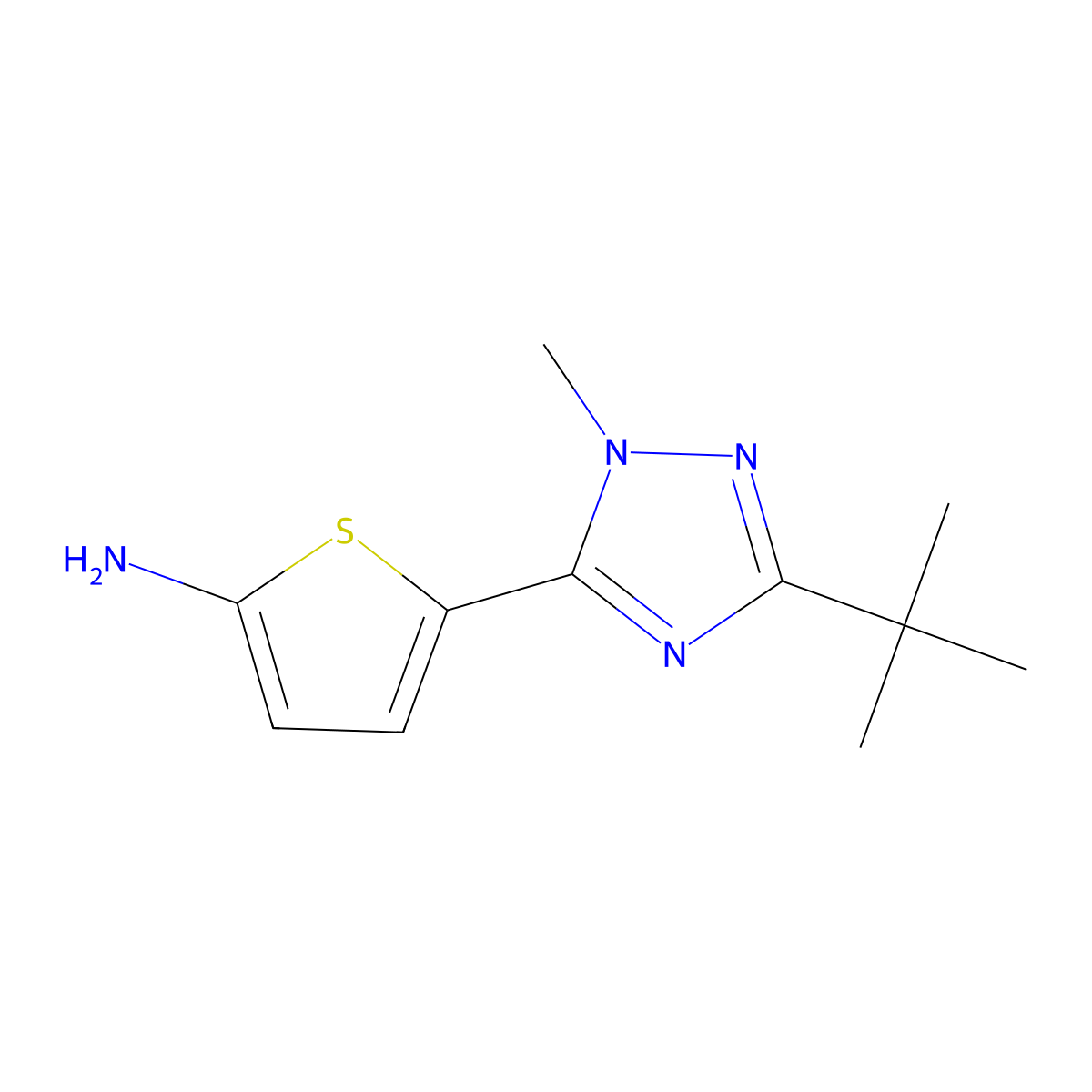 5-(3-(Tert-butyl)-1-methyl-1h-1,2,4-triazol-5-yl)thiophen-2-amine molecular structure, CAS 1339736-12-7
