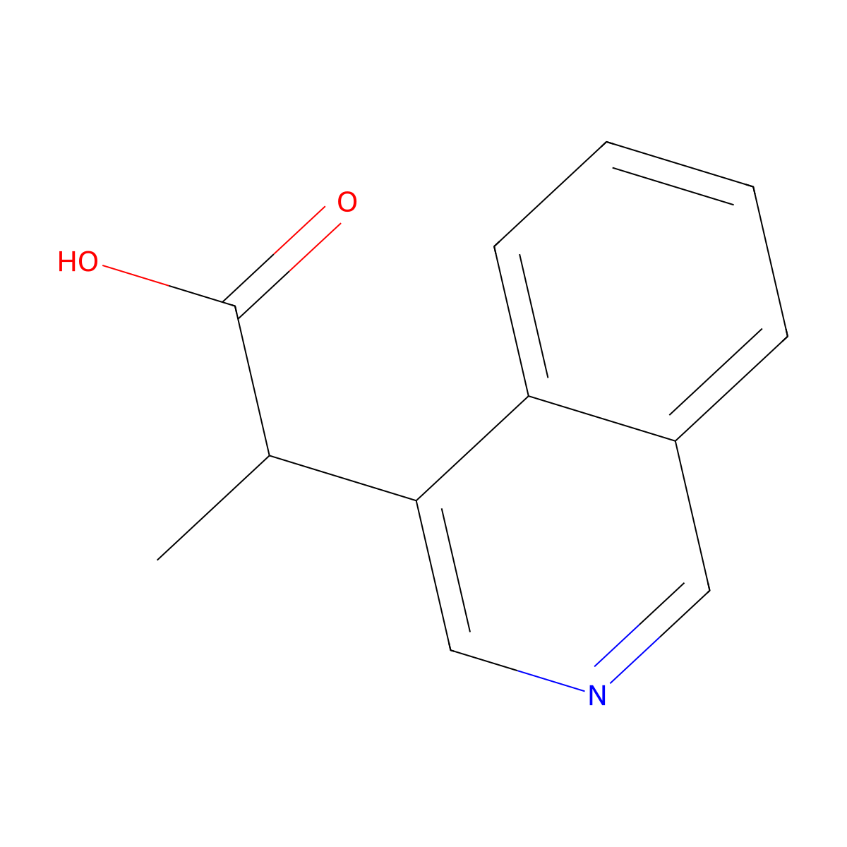 2-(Isoquinolin-4-yl)propanoic acid molecular structure, CAS 1339736-80-9