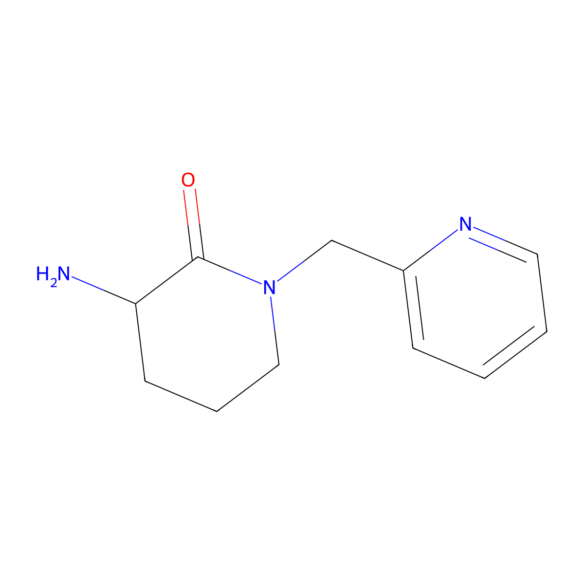 3-Amino-1-(pyridin-2-ylmethyl)piperidin-2-one molecular structure, CAS 1339737-76-6