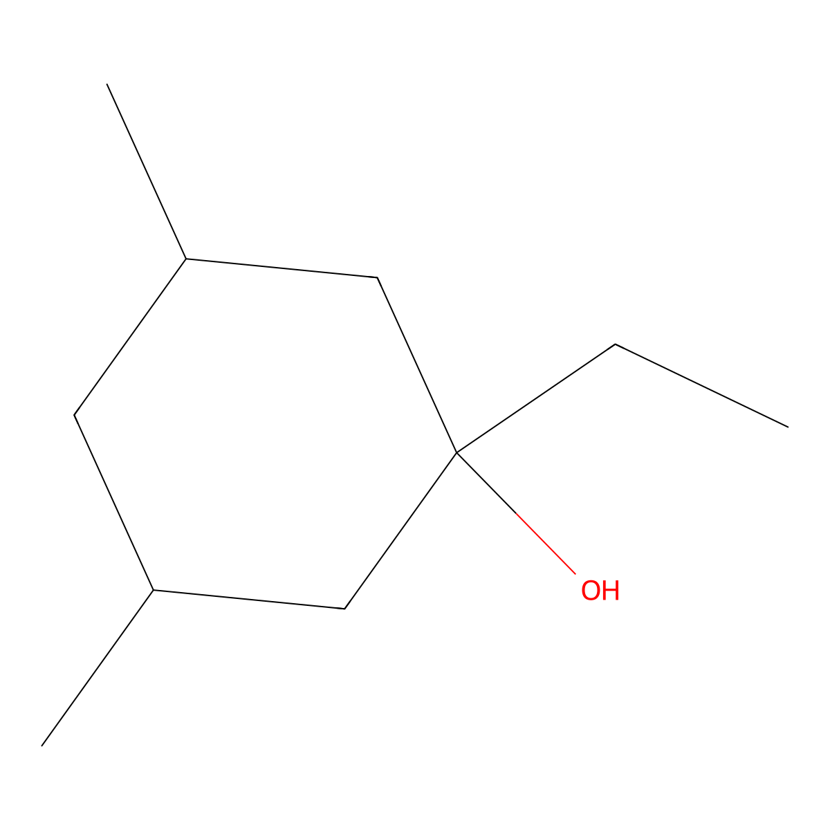 1-Ethyl-3,5-dimethylcyclohexan-1-ol molecular structure, CAS 1339738-10-1
