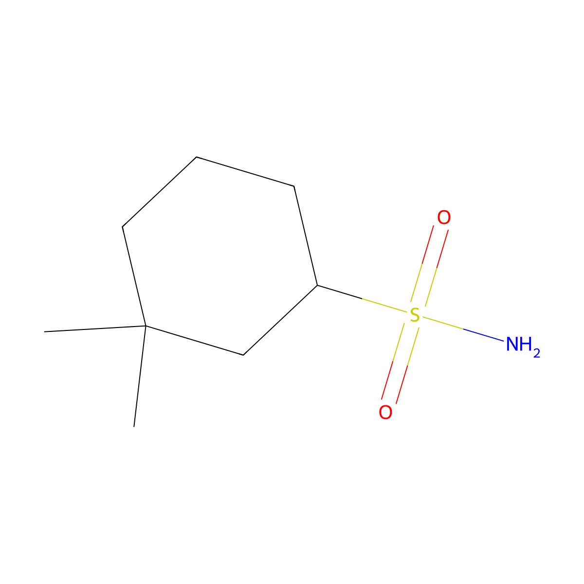 3,3-Dimethylcyclohexane-1-sulfonamide molecular structure, CAS 1339739-43-3