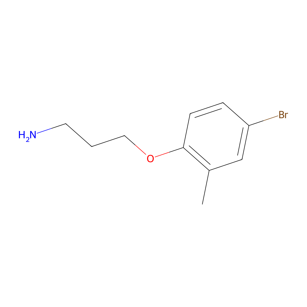 3-(4-Bromo-2-methylphenoxy)propan-1-amine molecular structure, CAS 1339740-11-2