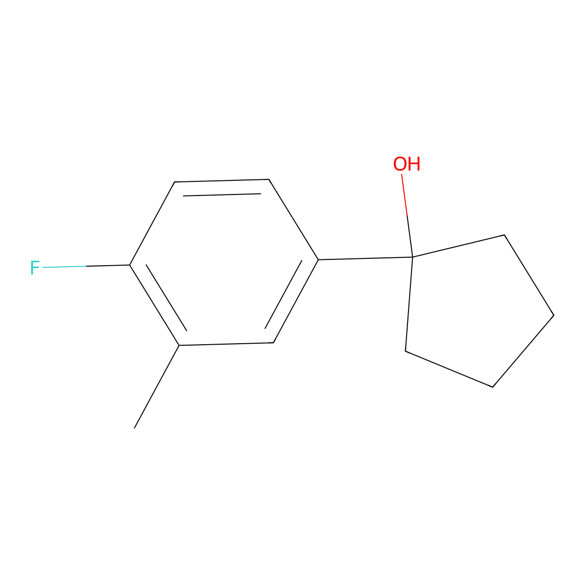 1-(4-Fluoro-3-methylphenyl)cyclopentanol molecular structure, CAS 1339741-36-4