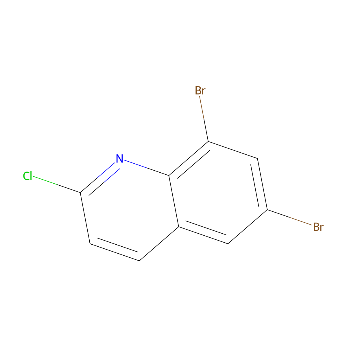 6,8-Dibromo-2-chloroquinoline molecular structure, CAS 1339743-21-3