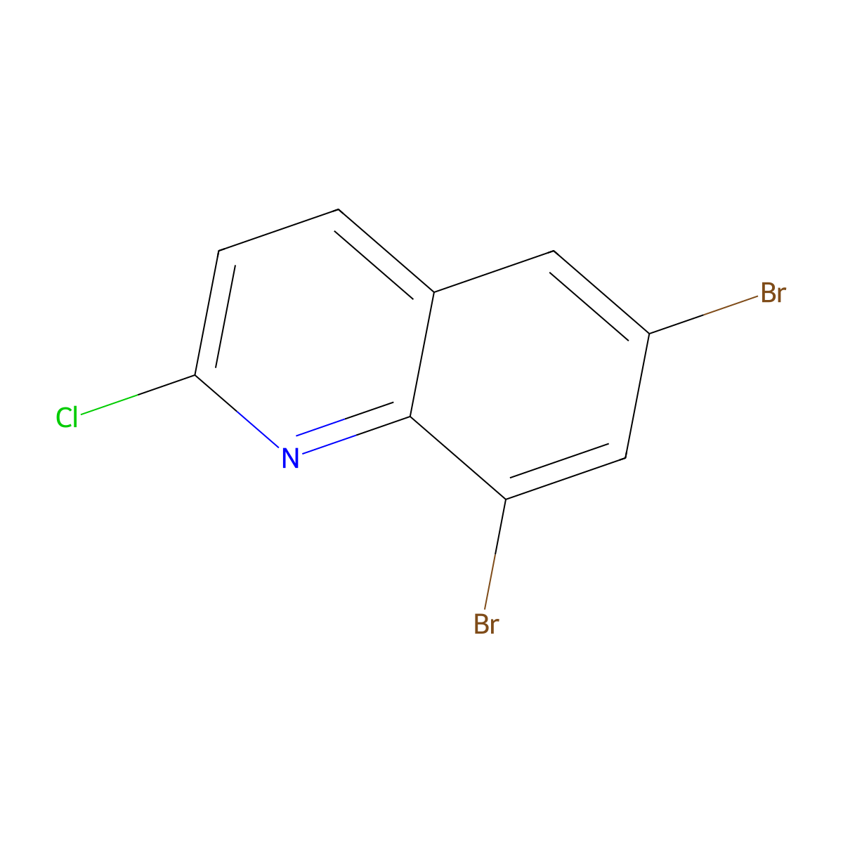 6,8-Dibromo-2-chloroquinoline molecular structure, CAS 1339743-21-3