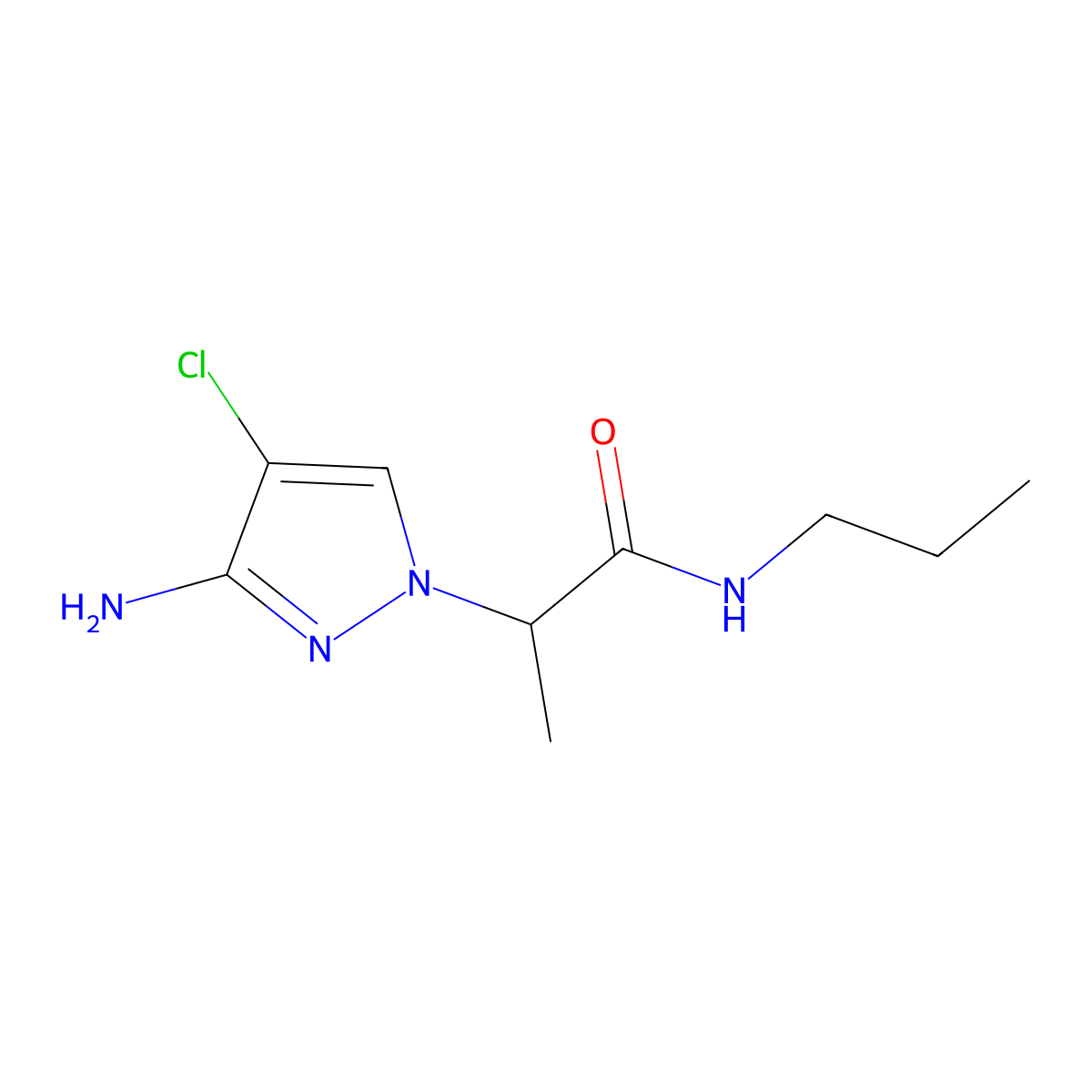 2-(3-Amino-4-chloro-1h-pyrazol-1-yl)-N-propylpropanamide molecular structure, CAS 1339743-49-5