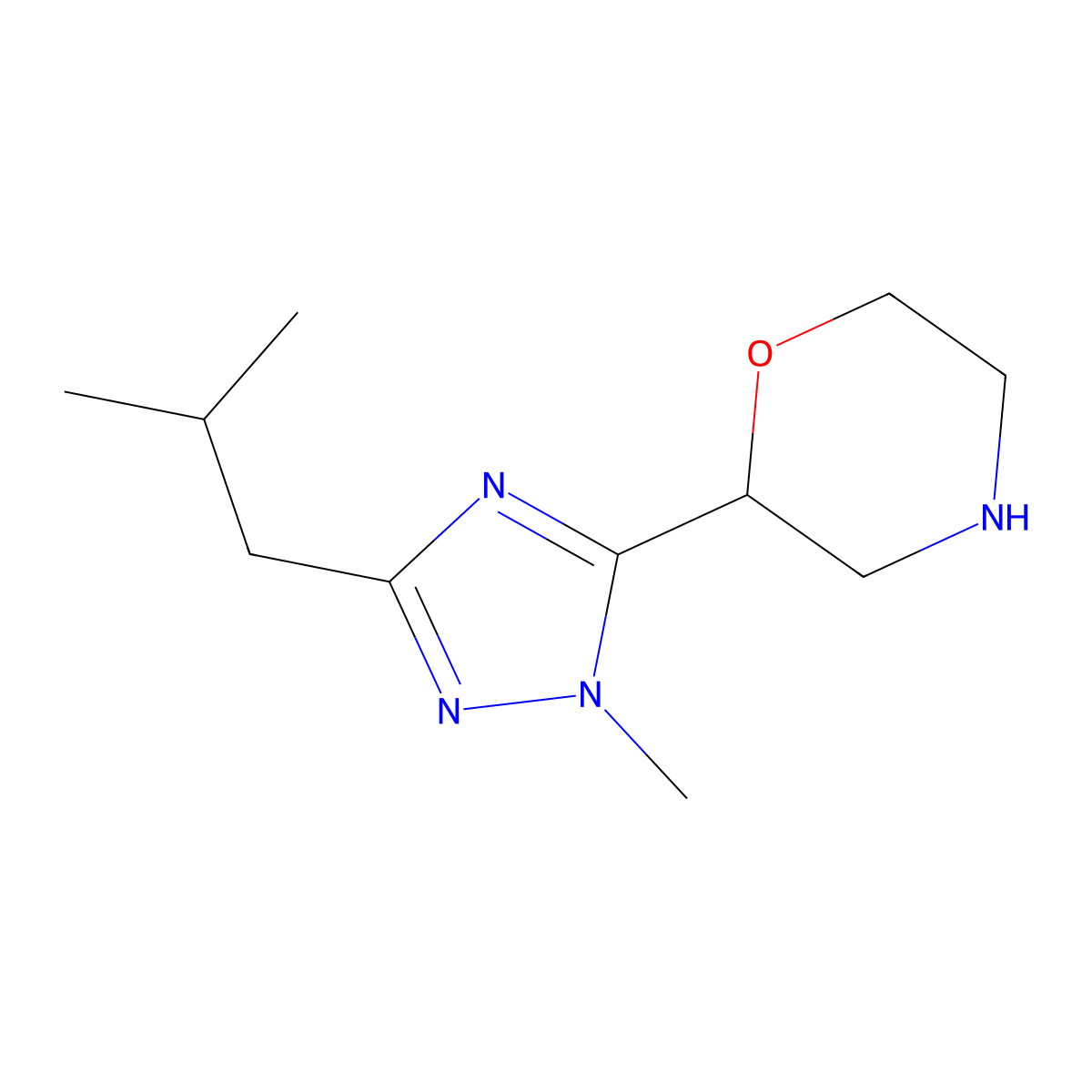 2-(3-Isobutyl-1-methyl-1h-1,2,4-triazol-5-yl)morpholine molecular structure, CAS 1339746-31-4