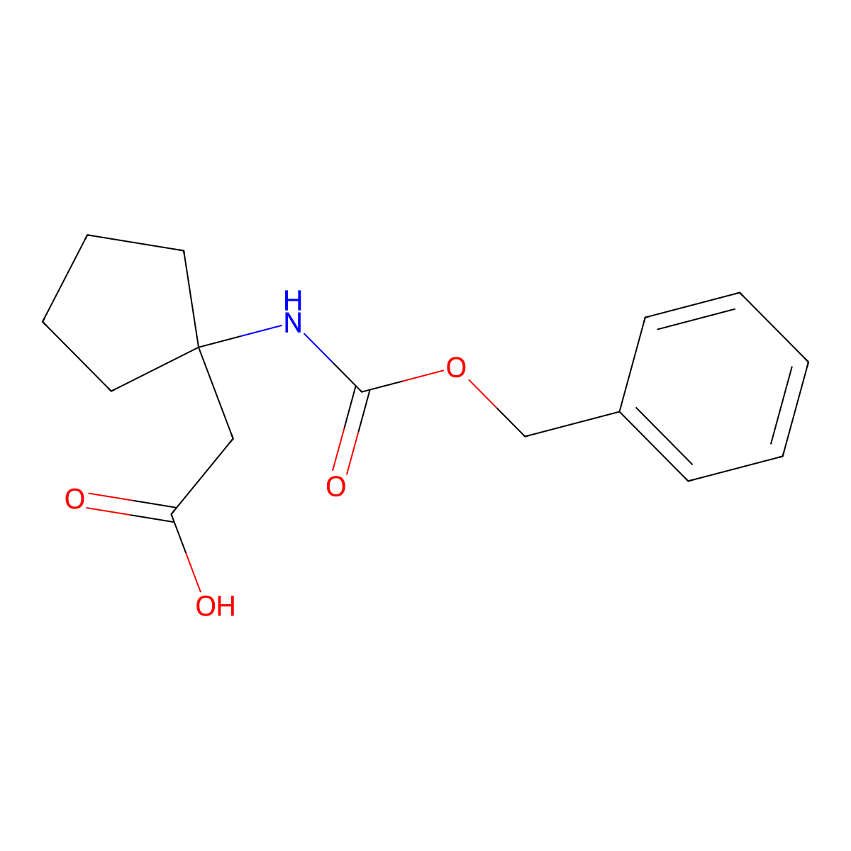2-(1-{[(Benzyloxy)carbonyl]amino}cyclopentyl)acetic acid molecular structure, CAS 1339747-03-3