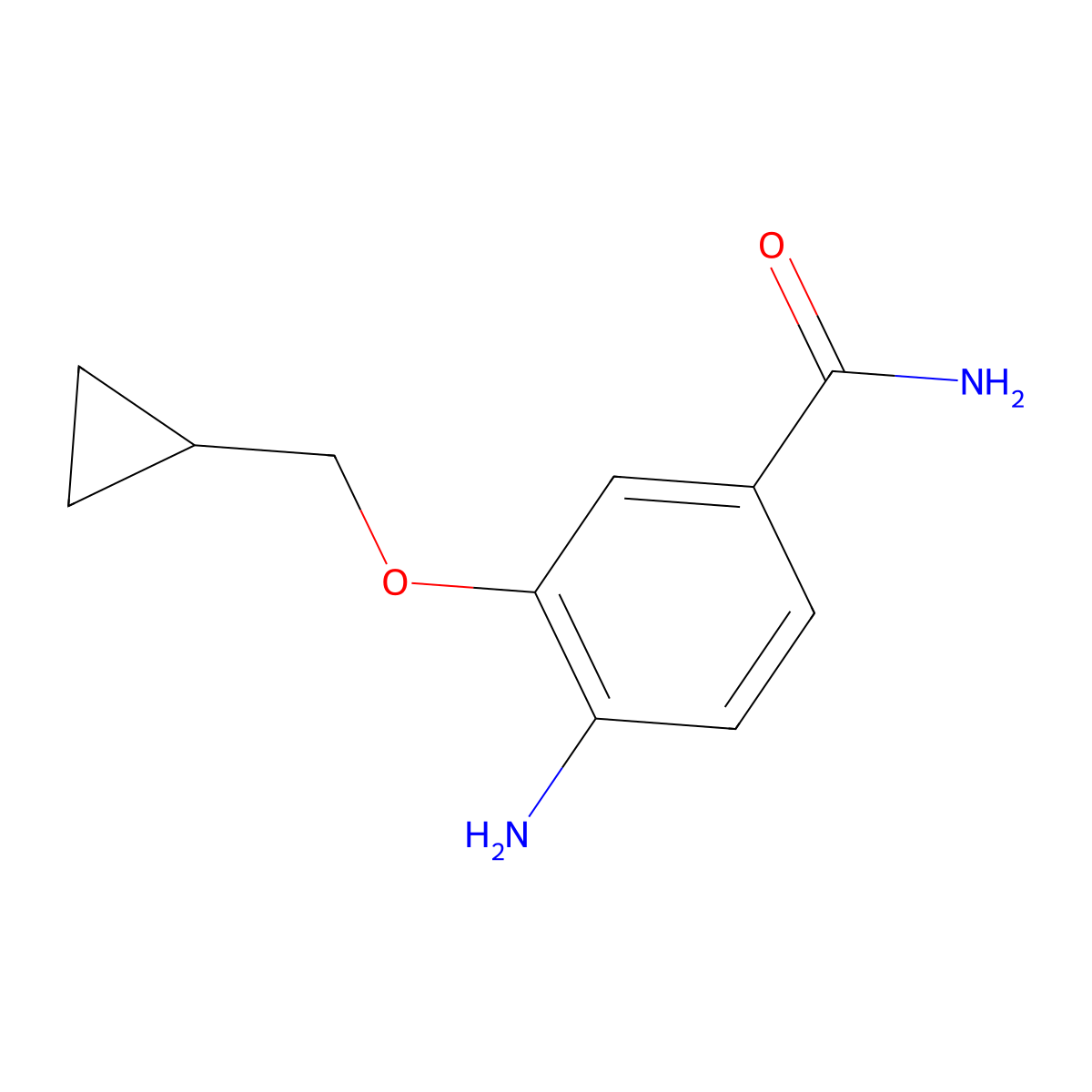 4-Amino-3-(cyclopropylmethoxy)benzamide molecular structure, CAS 1339747-63-5