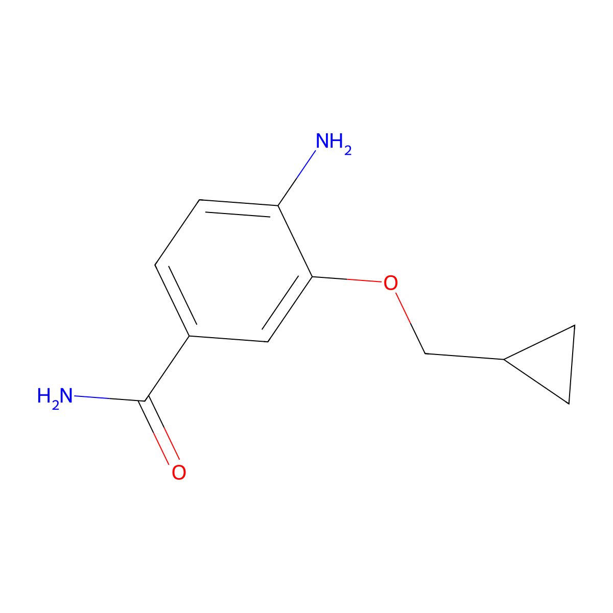4-Amino-3-(cyclopropylmethoxy)benzamide molecular structure, CAS 1339747-63-5