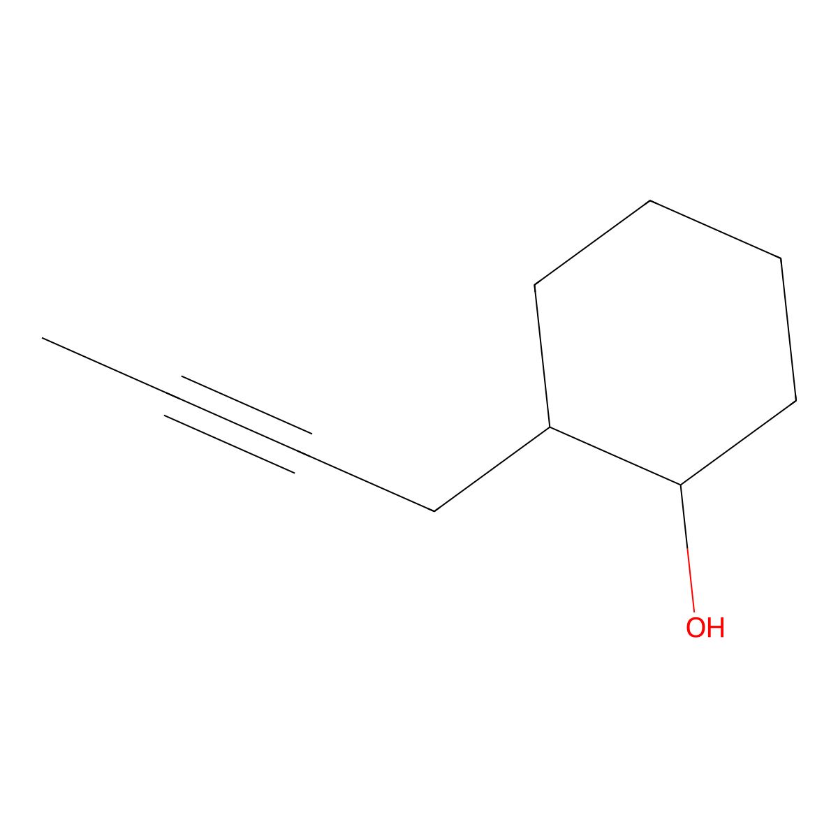2-(But-2-yn-1-yl)cyclohexan-1-ol molecular structure, CAS 1339747-67-9